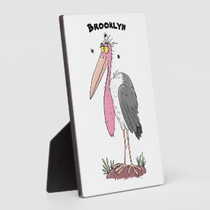 Funny marabou Storch Cartoon Fotoplatte