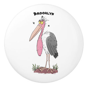 Funny marabou Storch Cartoon Keramikknauf