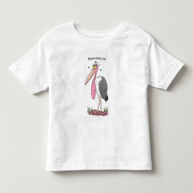 Funny marabou Storch Cartoon Kleinkind T-shirt (Vorderseite)