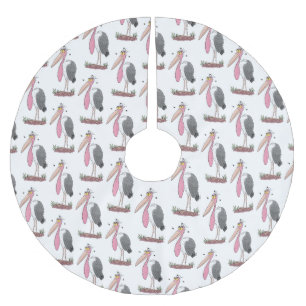 Funny marabou Storch Cartoon Polyester Weihnachtsbaumdecke