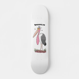 Funny marabou Storch Cartoon Skateboard