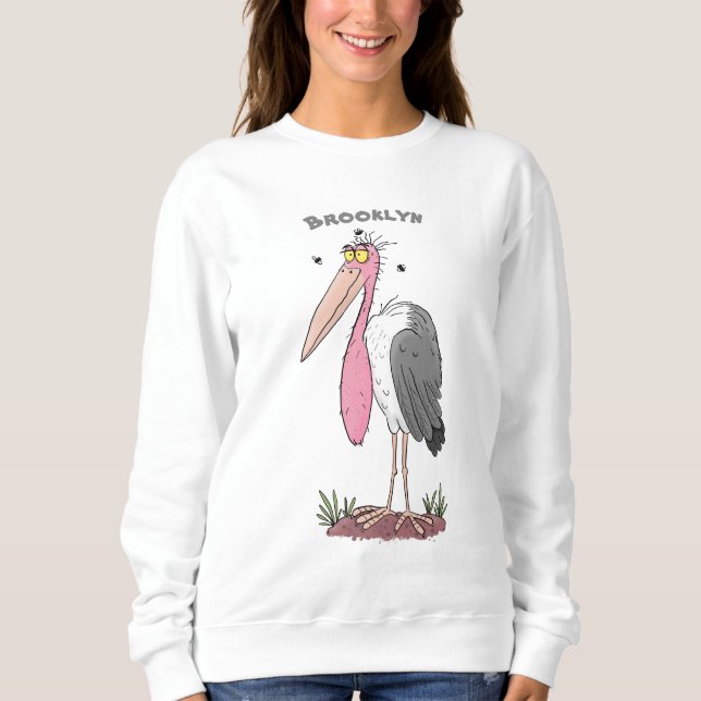 Funny marabou Storch Cartoon Sweatshirt (Vorderseite)
