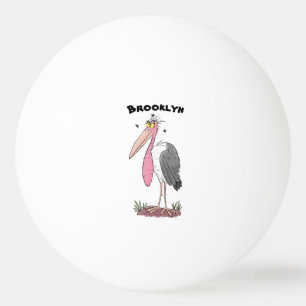 Funny marabou Storch Cartoon Tischtennisball