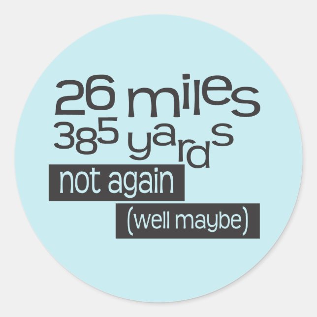 Funny Marathon 40 km 385 yards © Stickers (Devant)