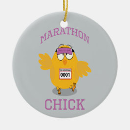 Funny Marathon Chick Keramikornament