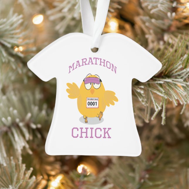 Funny Marathon Chick Ornament (Baum)