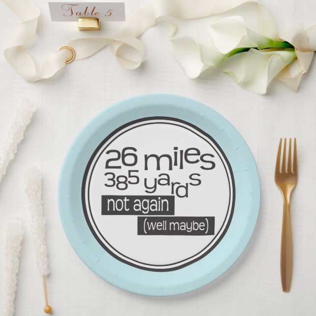 Funny Marathon Runner 26 Meilen 385 Yards Pappteller (Hochzeit)