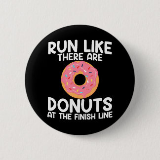 Funny Marathon Running Donut Half Marathon Button