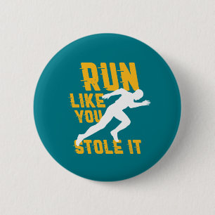 Funny Marathon Running Joggen Workout Übung Button