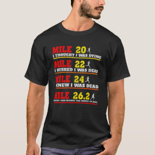 Funny Marathoner Runner Gedanken Laufender Joke T-Shirt