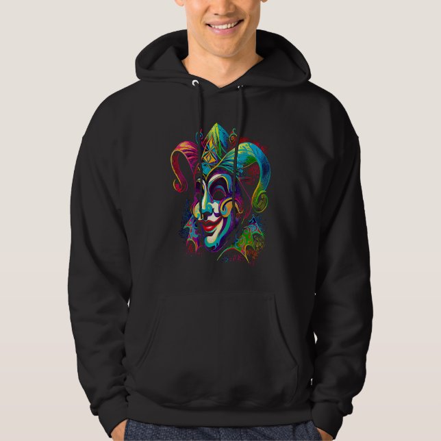 Funny Mardi Gras Carnival parade with beads party  Hoodie (Vorderseite)