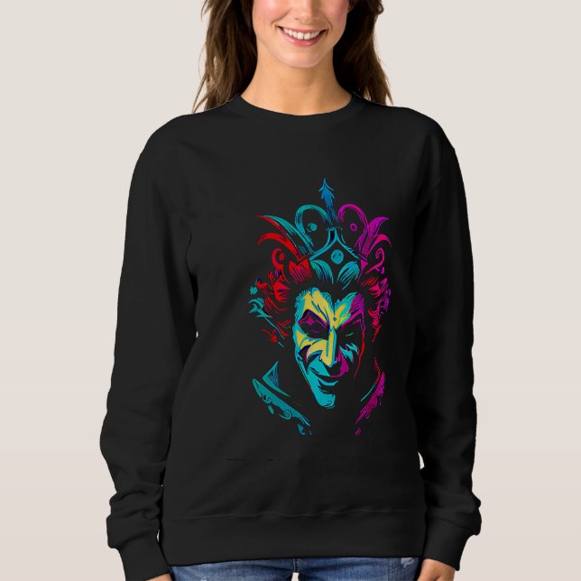 Funny Mardi Gras Carnival parade with beads party  Sweatshirt (Vorderseite)