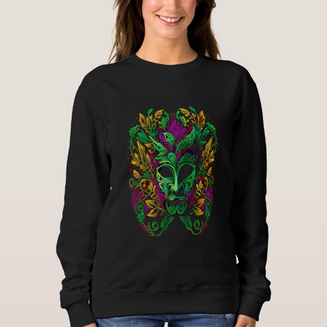 Funny Mardi Gras Carnival parade with beads party  Sweatshirt (Vorderseite)
