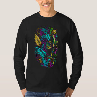 Funny Mardi Gras Carnival parade with beads party  T-Shirt