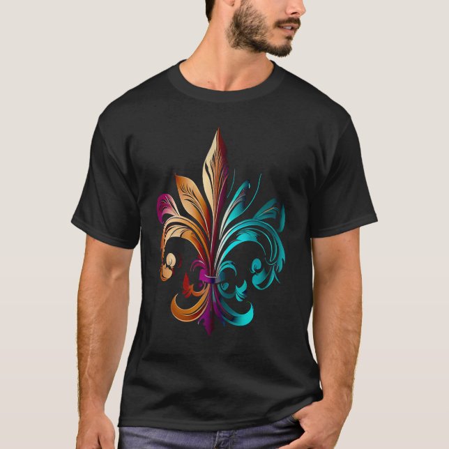 Funny Mardi Gras Carnival parade with beads party  T-Shirt (Vorderseite)
