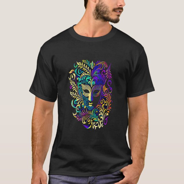 Funny Mardi Gras Carnival parade with beads party  T-Shirt (Vorderseite)