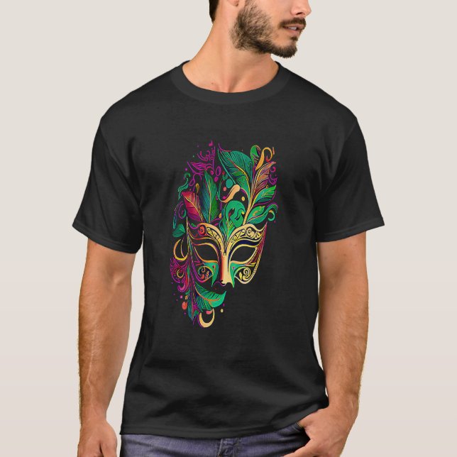 Funny Mardi Gras Carnival parade with beads party  T-Shirt (Vorderseite)