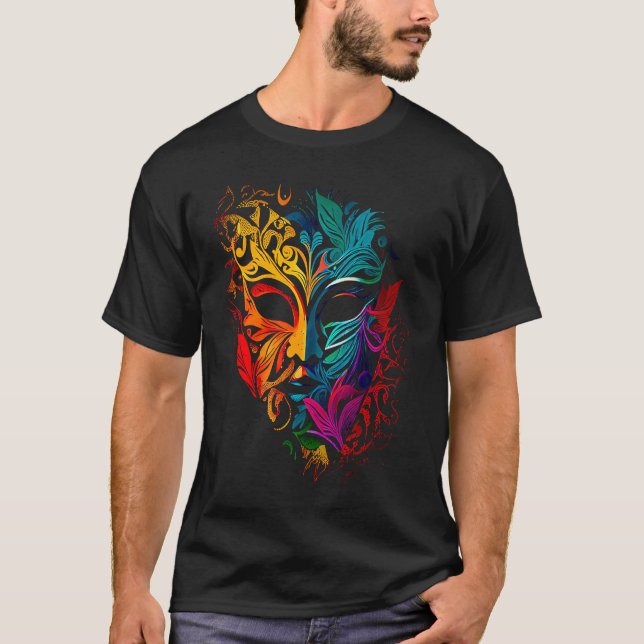 Funny Mardi Gras Carnival parade with beads party  T-Shirt (Vorderseite)