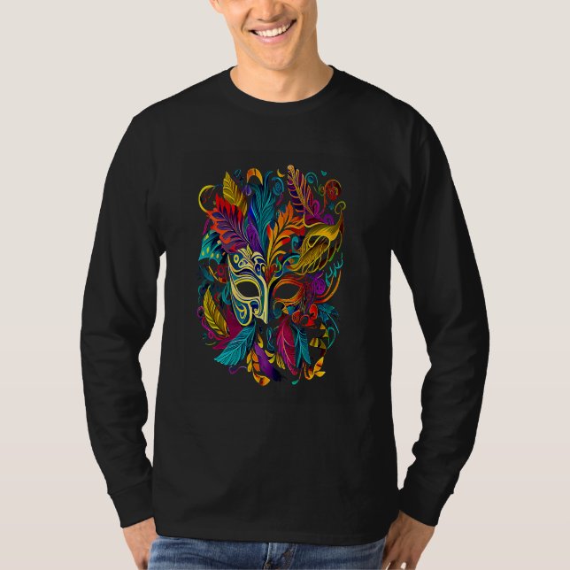 Funny Mardi Gras Carnival parade with beads party  T-Shirt (Vorderseite)