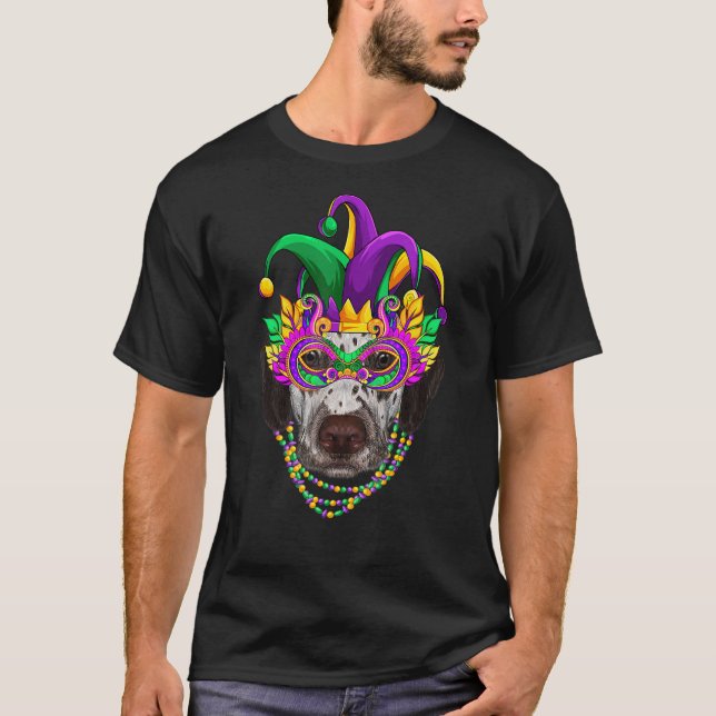 Funny Mardi Gras Dalmatiner Dog Mardi Gras Beads P T-Shirt (Vorderseite)