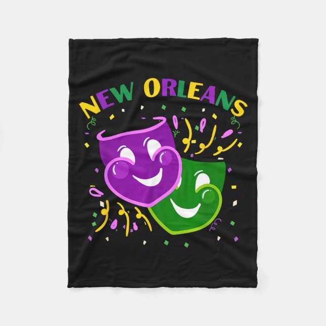 Funny Mardi Gras Mask Louisiana New Orleans Carniv Fleecedecke (Vorderseite)