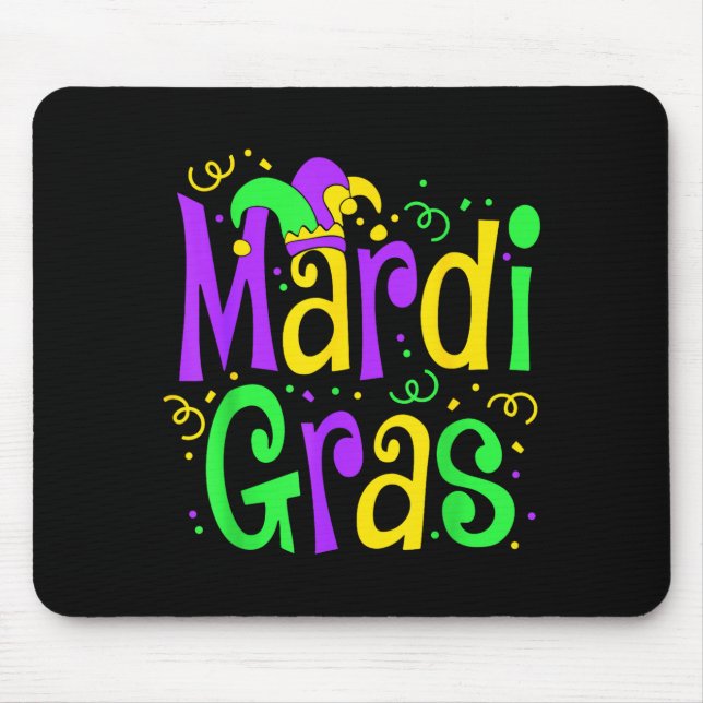 Funny Mardi Gras Parade Outfit Jester Hat Men Wome Mousepad (Vorne)