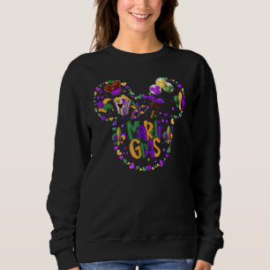 Funny Mardi Gras Party Beads Carnival Jester Festi Sweatshirt
