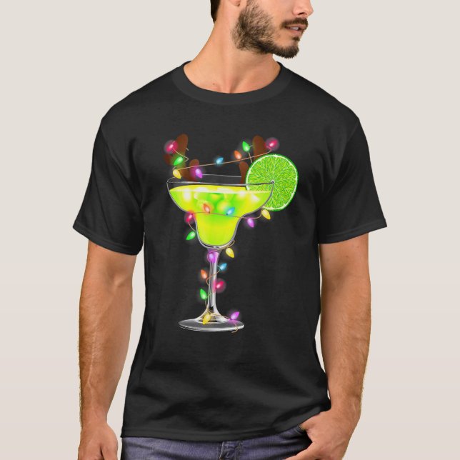 Funny Margarita Reindeer Christmas Lover Squad Xma T-Shirt (Vorderseite)