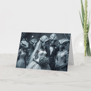 FUNNY MARIAGE FÉLICITATIONS Aliens Carte de voeux