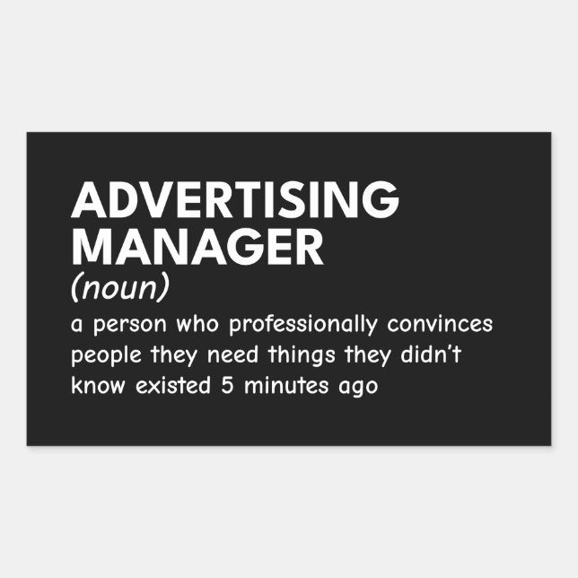 Funny Marketing Manager Definition Rechteckiger Aufkleber (Vorderseite)