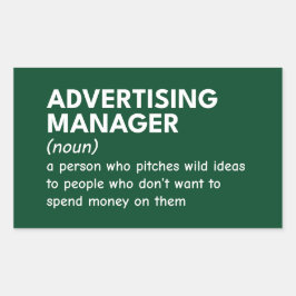 Funny Marketing Manager Definition Rechteckiger Aufkleber