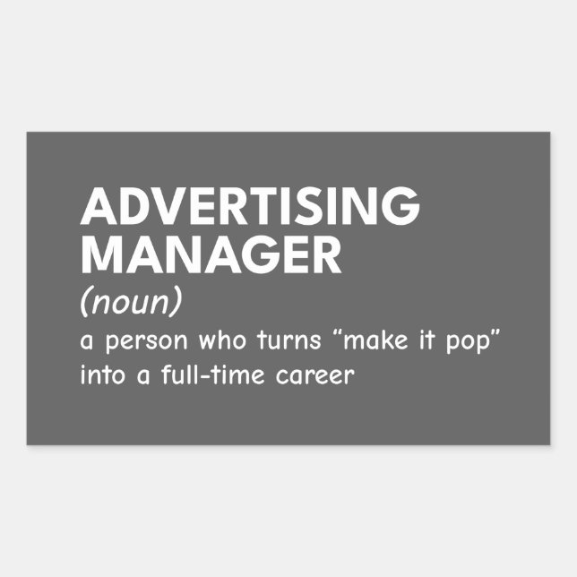 Funny Marketing Manager Definition Rechteckiger Aufkleber (Vorderseite)