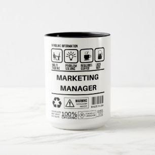 Funny Marketing Manager Handling Information Tasse