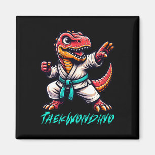 Funny Martial Arts Karate Taekwondo Dino Tier Cu Magnet