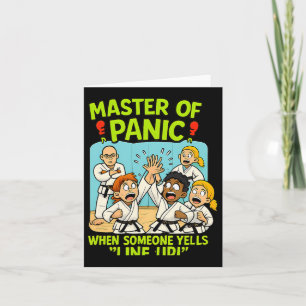 Funny Martial Arts Panic Line Up Boxing Cartoon Karte