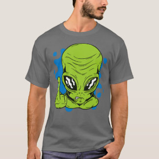Funny Martian Drehe Middle Finger T-Shirt