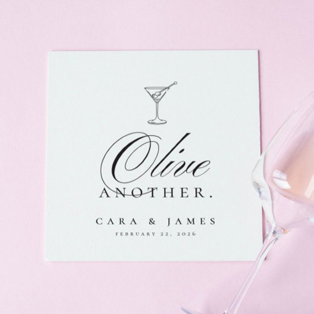 Funny Martini Olive Ein weiterer Hochzeitscocktail Serviette (Von Creator hochgeladen)