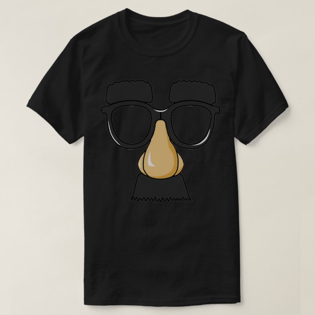 Funny Mask Glasses Fake Nose & Mustache Disguise T-Shirt (Design vorne)