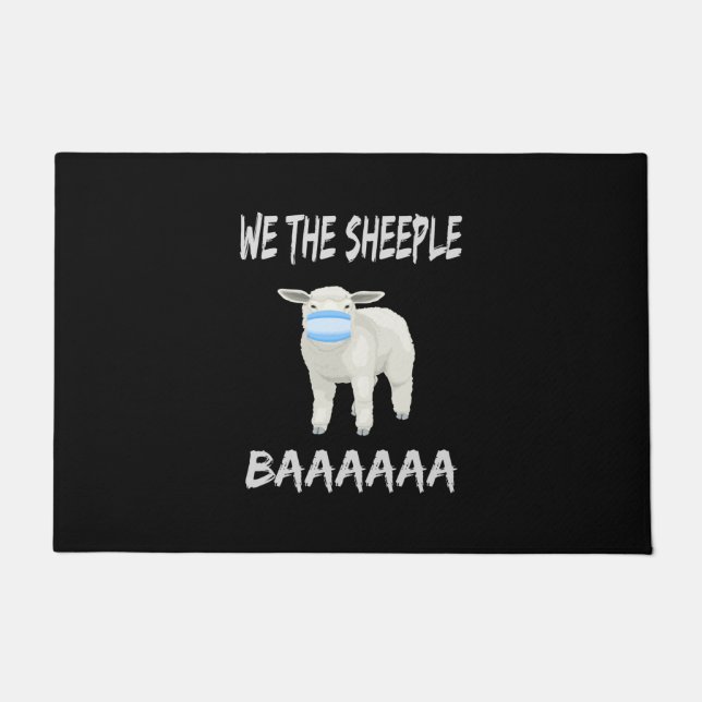 Funny mask sheep Sheeple Wearing Face Fußmatte (Vorderseite)