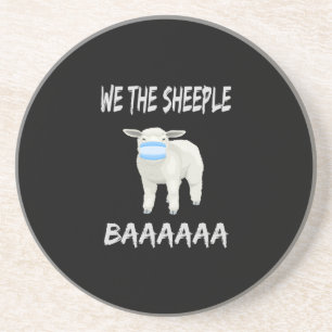 Funny mask sheep Sheeple Wearing Face Getränkeuntersetzer