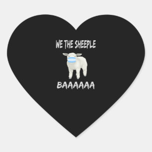 Funny mask sheep Sheeple Wearing Face Herz-Aufkleber