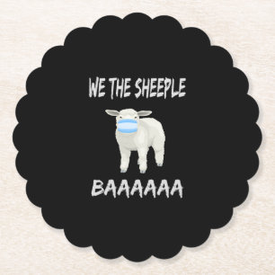 Funny mask sheep Sheeple Wearing Face Untersetzer