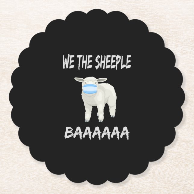 Funny mask sheep Sheeple Wearing Face Untersetzer (Vorderseite)