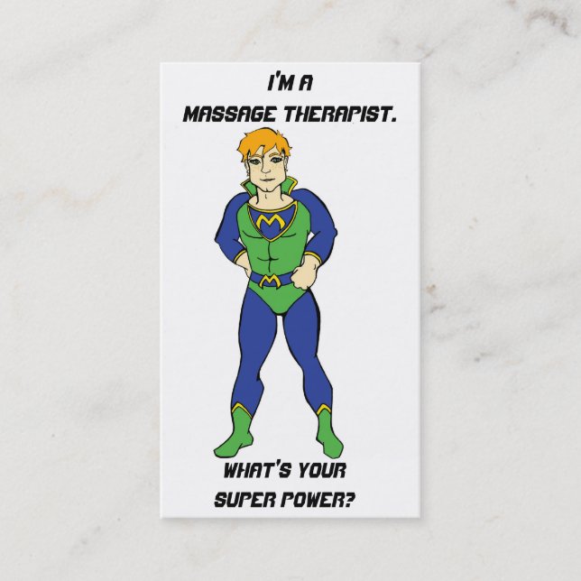 Funny Massage Hero Business Cards Visitenkarte (Vorderseite)