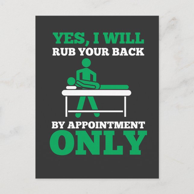 Funny Massage Therapist - ich werde Ihnen den Rück Postkarte (Vorderseite)