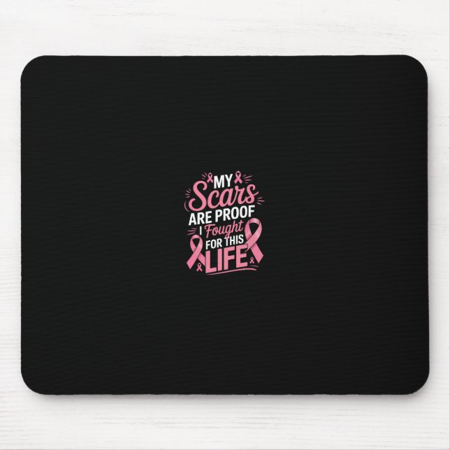 Funny Mastektomy Brustkrebs Krieger Mousepad (Vorne)