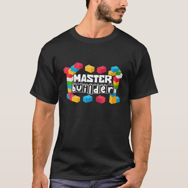 Funny Master Builder Gebäude blockiert Geschenke M T-Shirt (Vorderseite)