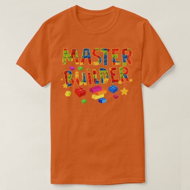 Funny Master Builder Gebäude Blocks Brick Builder T-Shirt (Design vorne)