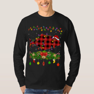 Funny Matching Buffalo Kariert Halibut Fish Christ T-Shirt