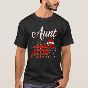 Funny Matching Buffalo Kariert Tante Bär Weihnacht T-Shirt